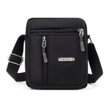 Imagem de Shoulder Bag Bolsa Transversal 5 Compartimentos Pochete Funcional Multiuso Alça de Ombro Tiracolo Masculina Feminina Guaiaca CrossBag Mini Bolsa (PRETO)
