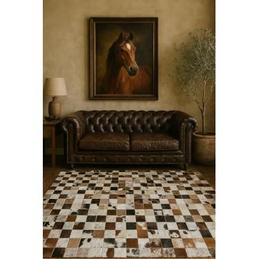 Imagem de Tapete para Sala de Couro 2,50 x 3,00m Marrom Malhado