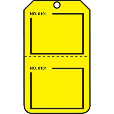Imagem de Accuform Etiqueta numerada em branco TPP224CTP PF-Cartolina, 14,6 cm de comprimento x 8,3 cm de largura x 0 cm de espessura, preto sobre amarelo (pacote com 25)