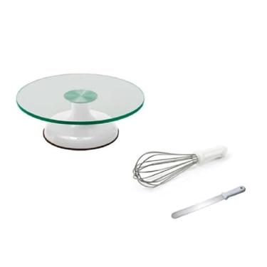 Imagem de Bailarina Giratória Vidro P/Decorar Bolos + Espátula + Fuê