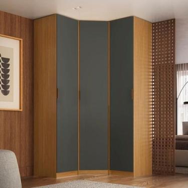 Imagem de Guarda-roupa de Canto 3 Portas 100% Mdf Altezza Clean - Belmax