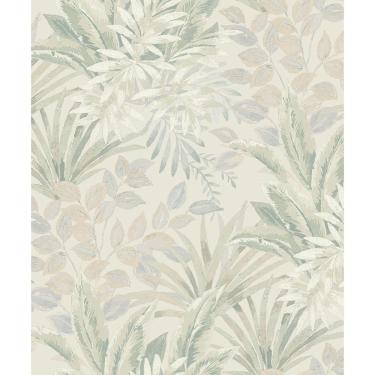 Imagem de Papel de Parede Time Folhagem Verde e Lilas TJ3202