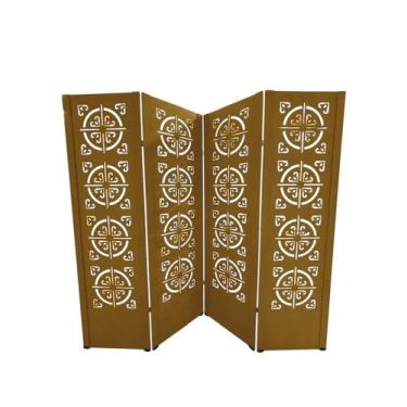 Imagem de Biombo DIVISOR AMBIENTE INDIANO DE 4 Folhas C/ 08 Pezinhos - JL RIBEIR