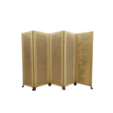Imagem de Biombo Ripado 05 Folhas C/ 10 Rodinhas - JL RIBEIRO