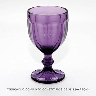 Imagem de Conjunto de Taças para Água Pricilla Violeta - 6 Peças - 340 ml - em Vidro - Bon Gourmet