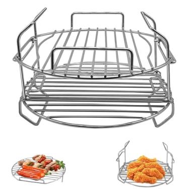 Imagem de GCQFZ Rack de arame de fritadeira a ar para Ninja Foodi FD401 12 em 1 OS401 10 em 1 panela de pressão de 8 litros, peças de reposição para fritadeira a ar de aço inoxidável, acessórios de assadeira