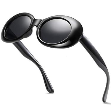 Imagem de aisswzber Óculos De Sol Clout Oval Mod Retro Vintage Kurt Cobain Redondos 7219-Preto