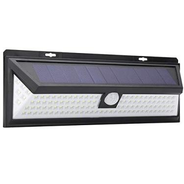 Imagem de Asixxsix Luz Solar de Cerca, Luzes Solares LEDs à Prova D'água Ao Ar Livre, 3 Modos de Iluminação Sensor de Movimento, Anoitecer para Dawn, Luz Parede de Segurança