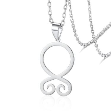 Imagem de VASSAGO Colar de cruz de troll nórdico viking para homens e mulheres pingente de símbolo Trollkors de aço inoxidável vintage joia presente, Aço inoxidável, Sem Pedra Preciosa