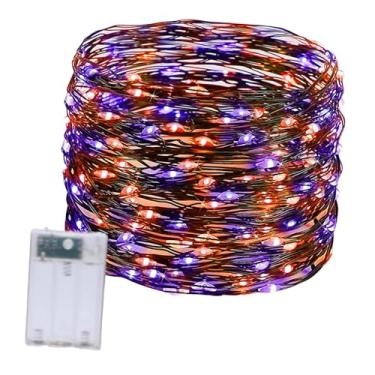 Imagem de oshhni Luzes de Halloween Decoração de Halloween 100 LEDs Luzes de Natal IP44 À Prova D'água para Portão Casa Mal-Assombrada Janela Manto Externo