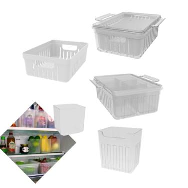 Imagem de Kit Geladeira - 2 Escorredores, 1 Porta Tempero, 4 Org de Porta, 2 Cestinhas