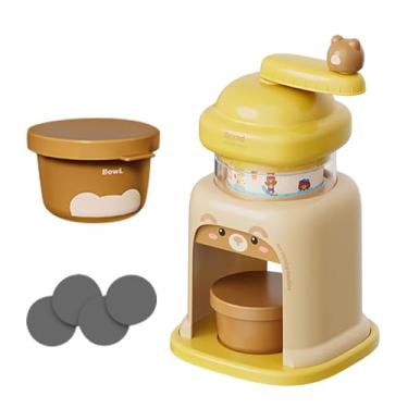 Imagem de IEUDNS de gelo manual, máquina de raspadinha leve para festas em casa, bar, restaurante, Amarelo com 2 Tigelas
