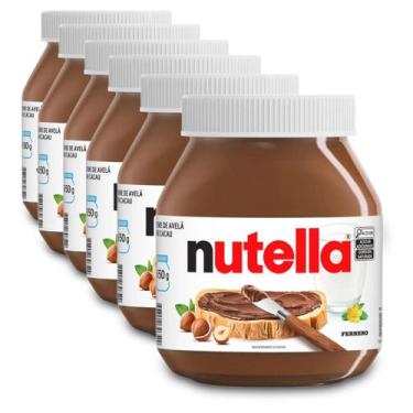 Imagem de Creme de Avelã Nutella Kit 6 Potes de 650g