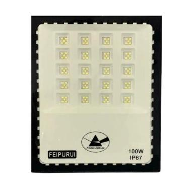 Imagem de Kit 10 Refletor Holofote Led 100w Branco Frio Ip67 Bivolt 6500k - Bris