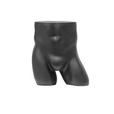 Imagem de Suporte de exibição de torso inferior de manequim de lingerie masculina, manequim de material de fibra de vidro(Black)