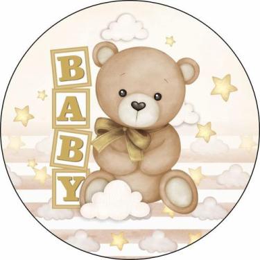 Imagem de Painel Festa Redondo Sublimado C/ Elástico 1,50m Chá de Bebê - NoBrand