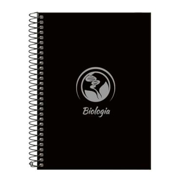 Imagem de Caderno Colegial 15 Matérias Profissões Biologia (Preto e Prata)