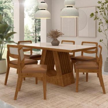 Imagem de Mesa Santiago Com 6 Cadeiras Sextavada Frei/off/material sintético Car