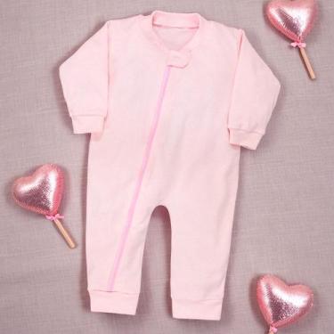 Imagem de Macacão de Bebê em Suedine com Zíper - Era Uma Vez, Rosa claro, 9-12M