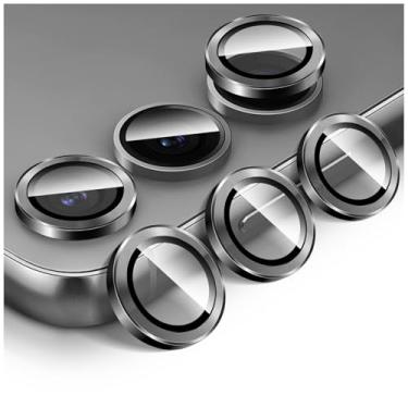 Imagem de Kucheed Protetor de lente de câmera para Samsung Galaxy S25, anéis individuais de liga de alumínio de alinhamento automático, adesivo de filme protetor de tela de vidro temperado 9H