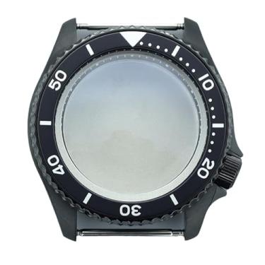 Imagem de FEIYASHI Caixa de relógio preta PVD de aço inoxidável de 42,5 mm, moldura de cerâmica, vidro de safira para NH35 NH36/34, movimento 3,8 peças de coroa, NH35 NH34/36/38 movimento + anel capítulo preto