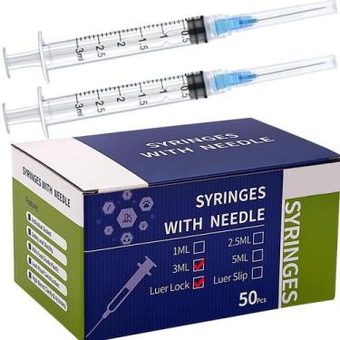 Imagem de Seringa Jiaxix 3mL com agulha 23G de 2,5 cm embalada individualmente
