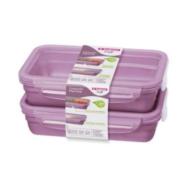 Imagem de Conjunto Kit 2 Potes Marmita Açai Hermético 730/820Ml - Sanremo