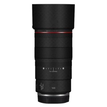 Imagem de 100 2.8 Lente Cap Skin Anti-Scratch Adesivo de Câmera para Canon RF 100 mm F2.8 Película Protetora Macro Decalque (Fibra Armadura Preto)