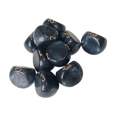 Imagem de MERIGLARE Conjunto de dados com 10 peças, dados de jogo de 3 lados, brinquedos de entretenimento, artigos para festas, de acrílico para KTV, jogos de tabuleiro, Preto