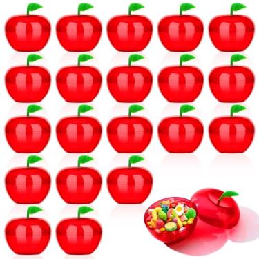 Imagem de hurifeng 20 caixas grandes de plástico para doces em forma de maçã – Recipientes de embalagem em formato de fruta para formatura, Natal, casamento, presentes de professores, lembrancinhas de festa