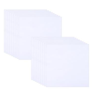 Imagem de 20 peças quadrados de tecido branco 25,5 x 25,4 cm, tecido de algodão pré-cortado, pacote de camadas de bolos, material de colcha para artesanato faça você mesmo, costura, bordado (branco)