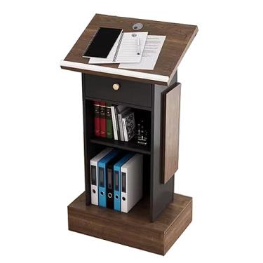 Imagem de Podiums Púlpito de madeira para palestras de pódio em pé pódios recepção anfitrião mesa de pódio palestra para igreja, professores escolares