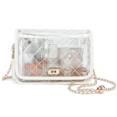 Imagem de YGR Bolsa transparente para eventos femininos em estádios, bolsa transversal pequena para shows, esportes, Branco, Bolsa