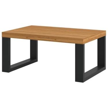 Imagem de Mesa de Centro Industrial 67 cm 100% MDF Dalla Costa Cor: Freijó/Preto Fosco
