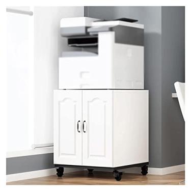Imagem de Suporte de impressora para mesa Suporte de impressora para casa Suporte de copiadora removível do chão ao teto Rack de armazenamento de armário de escritório polia resistente prateleira de impressora