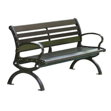 Imagem de YAYAOVP-24927 Banco externo cadeira de jardim ao ar livre, banco de pátio de alumínio fundido, banco de ferro de lazer para parque bancos de jardim (pequeno)