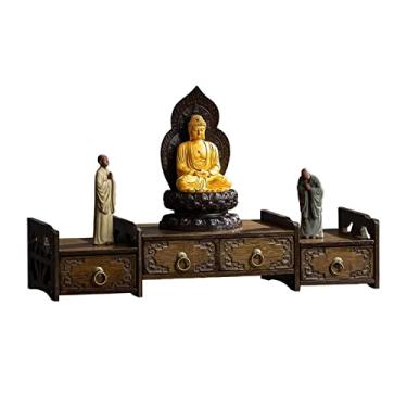 Imagem de Nicho pessoal para mesa de altar, armário, mesa, uso doméstico, assento elevado de Buda, base de bodhisattva, plataforma de tributo, deus da riqueza, deus da riqueza, mesa de meditação com incenso