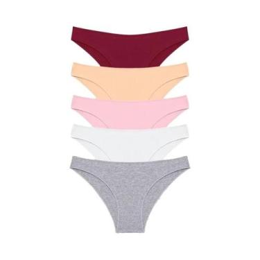 Imagem de Conjunto De Calcinhas De Algodão Feminino 5 Peças M-XXL Lingerie Sexy 