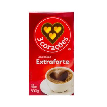 Imagem de 3 Corações Café Torrado e Moído Extra Forte, 500g vácuo