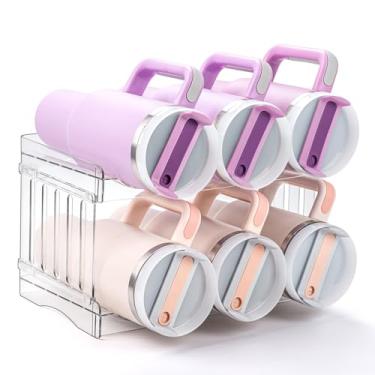 Imagem de Gracenal Organizador de garrafa de água para acessórios Stanley Cup, organizadores de armário de despensa e armazenamento para copo Meoky de 1,18 l com alça, empilhável organizador de copos de