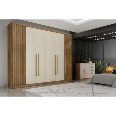 Imagem de Guarda Roupa Casal 6 Portas (2 Ripadas) E 8 Gavetas Bragança/coimbra Cumaru/fendi 25 - Novo Horizonte