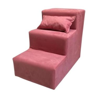 Imagem de Escadas Escadinha para Pet 3 Degraus Gato e Cachorro (Rosa)