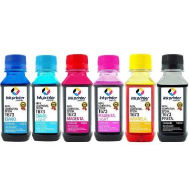 Imagem de Kit de Tinta para Epson L800 - Compatível InkPrinter (T673 - 6x100ml)