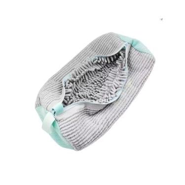 Imagem de Bolsa Saco Lava Tênis e Sapatos com Zíper Reforçado Poliéster Resistente Interno, Proteção e Limpeza Profunda na Máquina de Lavar (1, Cinza)