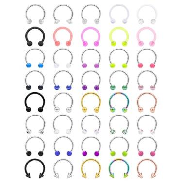 Imagem de Vsnnsns 14G 16G 18G Anéis de septo piercing joia aço inoxidável 316L ferradura septo piercing de cobra mordida anel de lábio Daith torre piercing joias para mulheres homens 8 mm 10 mm 12 mm, Metal