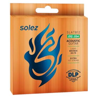 Imagem de Jogo de Corda Solez Para Violão SLATB 09 010 011 012 Encordoamento Aço 85/15 DLP Original Qualidade Resistente Acompanha Mi Extra (0.12)