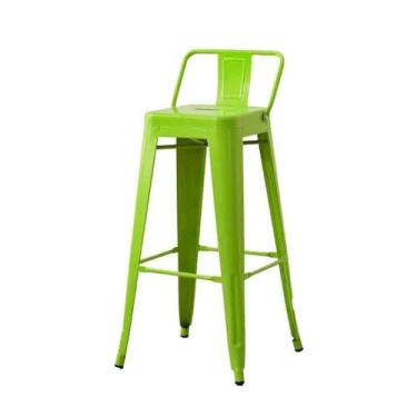 Imagem de Banco de bar de pub Cadeira alta estilo industrial, barril de gasolina, ferro, bar decorativo, retrô, bancos, restaurante(Green)