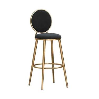 Imagem de Banco de bar de pub 75cm Household Fashion High Bar Stool Cadeira de ilha com encosto alto bar para cafeteria(Preto)