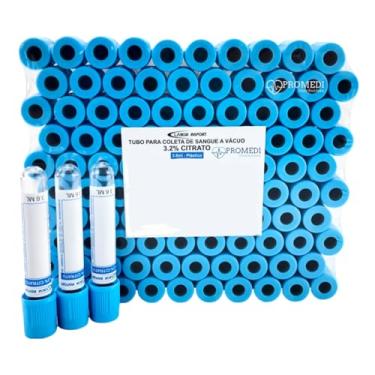 Imagem de Tubo Azul Citrato Coleta Vácuo 3,6ml Plástico Cx 100 Unidades