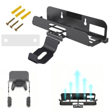 Imagem de GOZOLA Metal Wall Mount for Nintendo Switch 2 - Wall Mount Kit with Joy-Con & Pro Controller Holders, Shelf Accessory for Safe Storage Near/Behind TV, Black